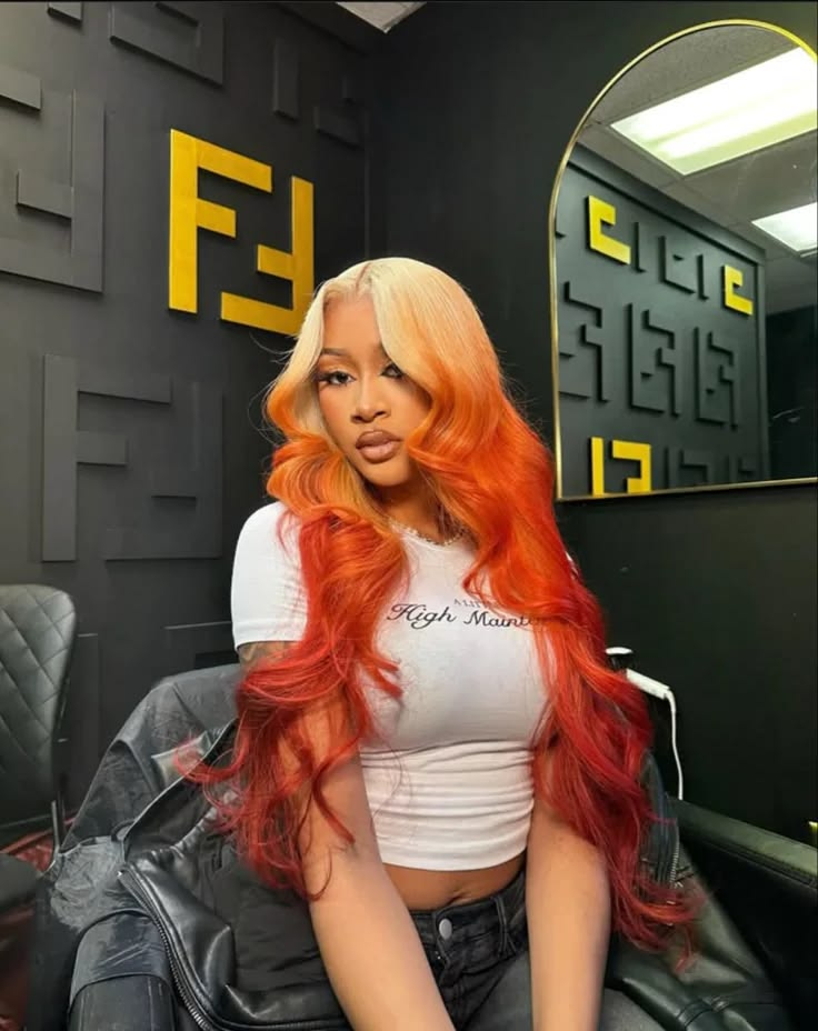 Ombre Ginger Color Body Wave Lace Wig Blonde And Ginger Ombre Color HD Transparent 13x4 13x6 Human Hair Wig