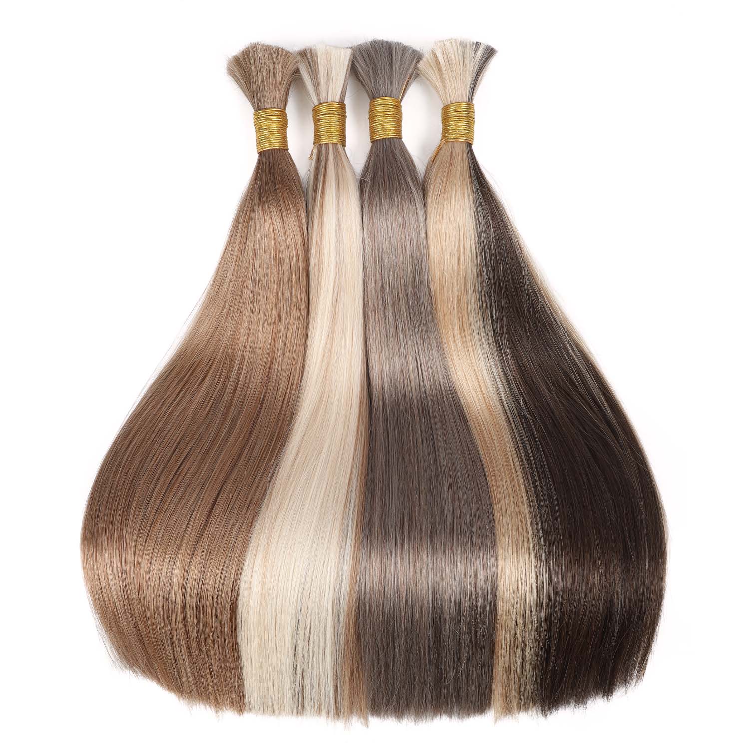 Hairsmarket Human Bulk Hair Extensions for Boho Colored Knotless Braiding #8/#18/# P2/27/#P8/60