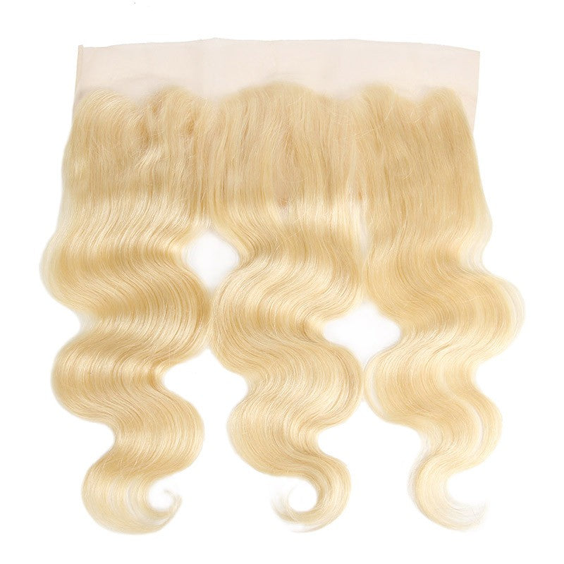 Virgin Body Wave 613 Blonde Human Hair 3 Bundles With Lace Frontal