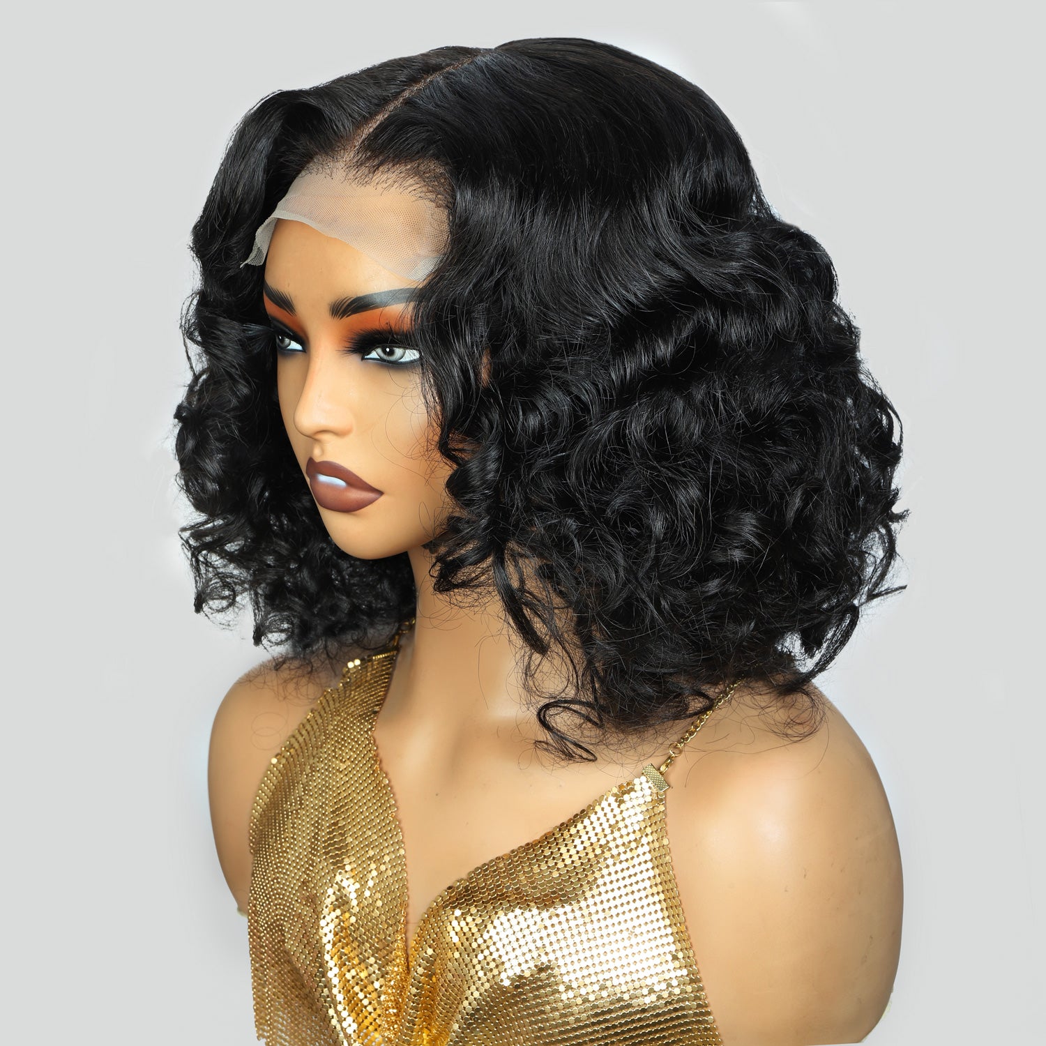 Hairsmarket Funmi Curly 13x4 Lace Front Wigs Thick Layered Bouncy Wavy Egg Curl Wig 250% Density