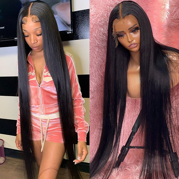 250% Density Lace Wig HD 13x4 Lace Front Wigs 40 Inch Straight Human Hair Wigs With Natural Hairline