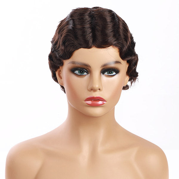 Hairsmarket Short Bob Wigs Fashion Curly Human Hair Wigs