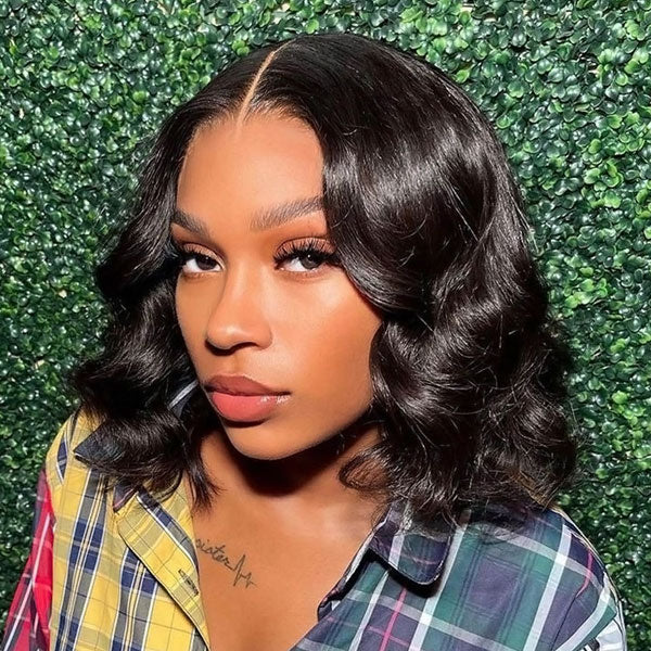 Body Wave Wear & Go Wigs Pre Cut 5x5 HD Lace Glueless Wig Short Bob Wigs