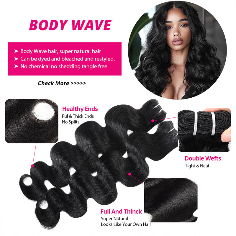 Hairsmarket Brazilian Body Wave Bundles 10A Unprocessced Virgin 100% Human Hair Extensions 1 Pc/3 Pcs
