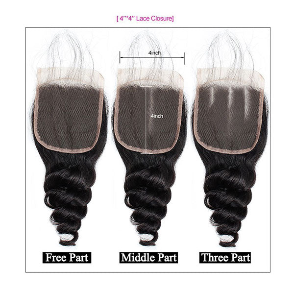 9A Allove Loose Wave Virgin Hair 3 Bundles With One FREE Closure