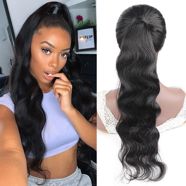 Body Wave Drawstring Ponytail Virgin Human Hair Wrap Around Hair Extensions