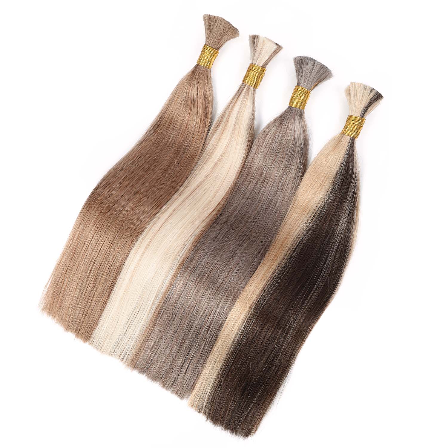 Hairsmarket Human Bulk Hair Extensions for Boho Colored Knotless Braiding #8/#18/# P2/27/#P8/60