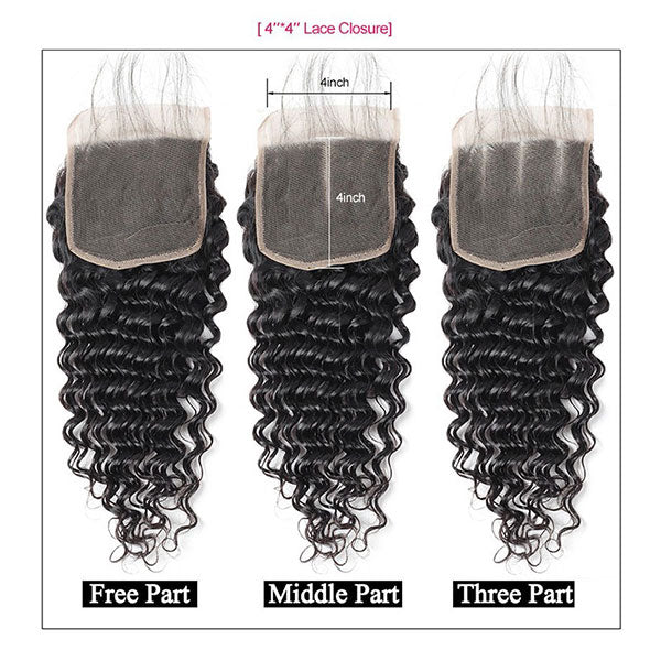9A Allove Curly Hair 3 Bundles Human Hair With One FREE Closure