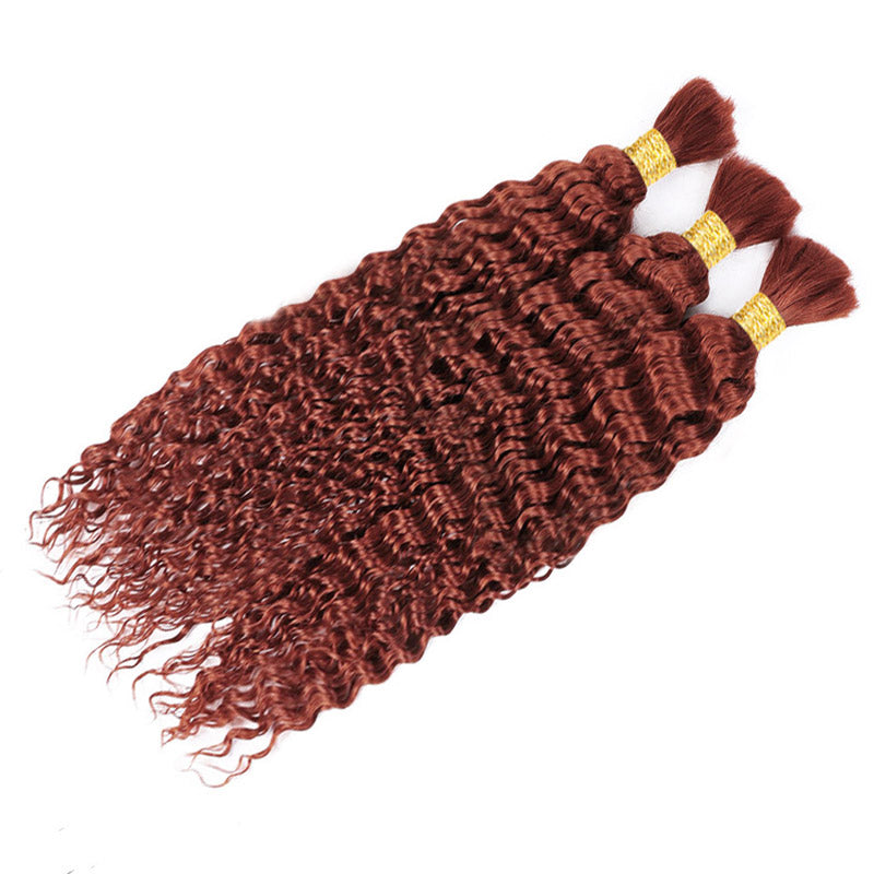 #33 Reddish Brown Deep Wave Human Hair For Braiding