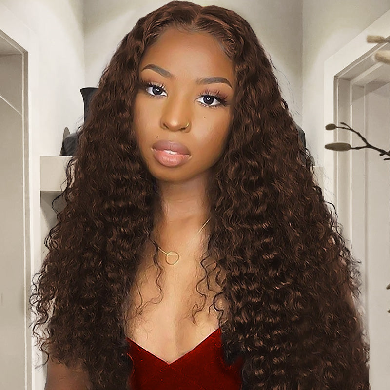 Hairsmarket #4 Chocolate Brown Color Raw Burmese Curly Bundles Virgin Human Hair Extension Bundle For Women