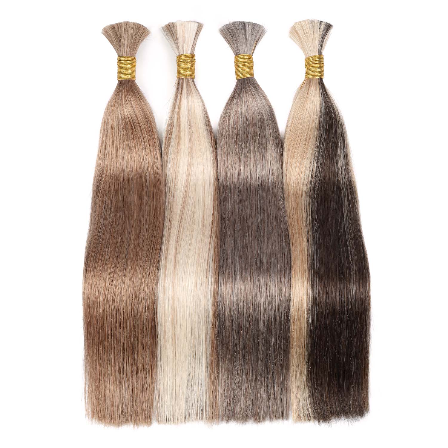 Hairsmarket Human Bulk Hair Extensions for Boho Colored Knotless Braiding #8/#18/# P2/27/#P8/60