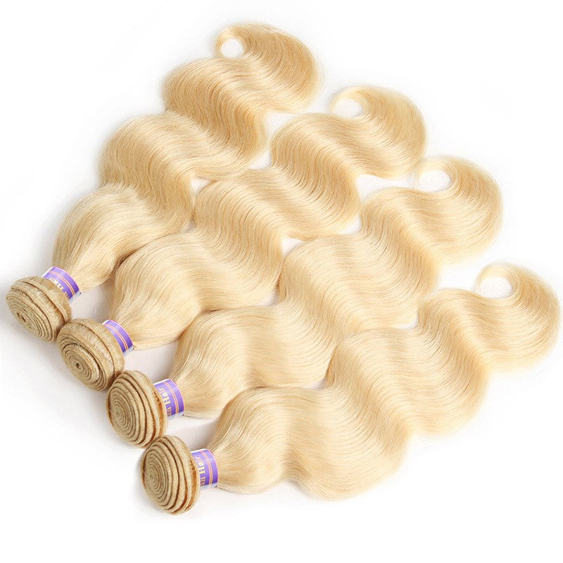 613 Blonde Virgin Body Wave Human Hair 3 Bundles 100% Unprocessed