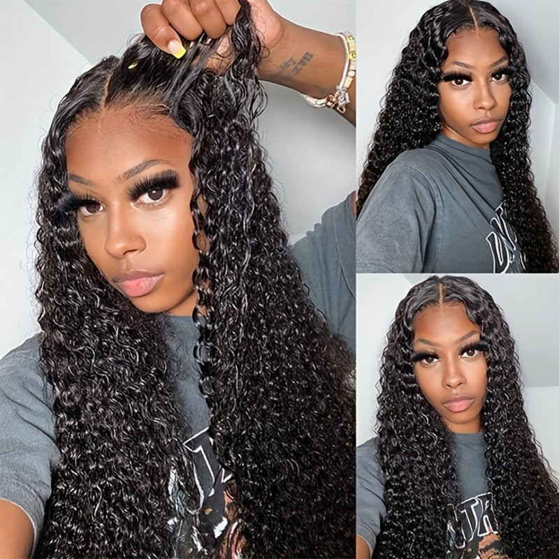Pre Cut Glueless Wigs Kinky Curly 7x6 HD Lace Closure Wigs Beginner Friendly Wear & Go Human Hair Wigs