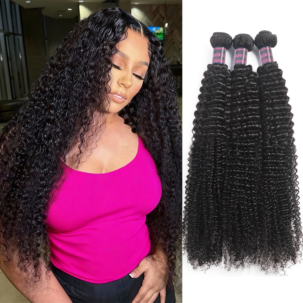 Hairsmarket Curly Hair Bundles Peruvian Kinky Curly Virgin Human Hair Weave 3 Bundles