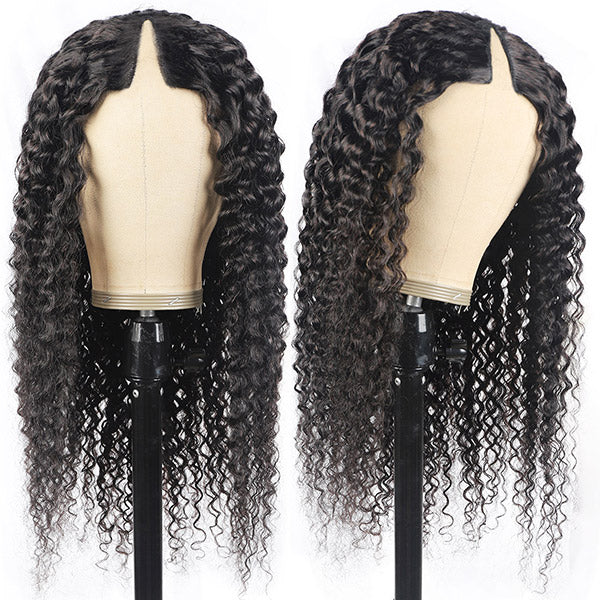 Curly Thin Part Wig V Part Human Hair Wigs Updated U Part Wig No Glue