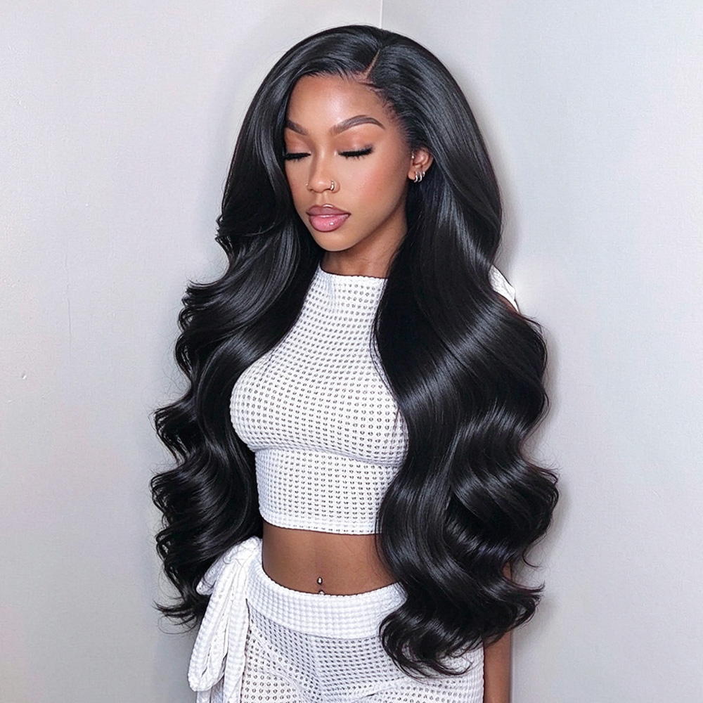 Hairsmarket Body Wave 13x4 Lace Front Wigs HD Transparent Glueless Human Hair Wigs 200% Density