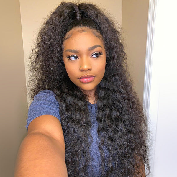Ishow Brazilian Deep Wave Human Hair 4 Bundles With Lace Closure