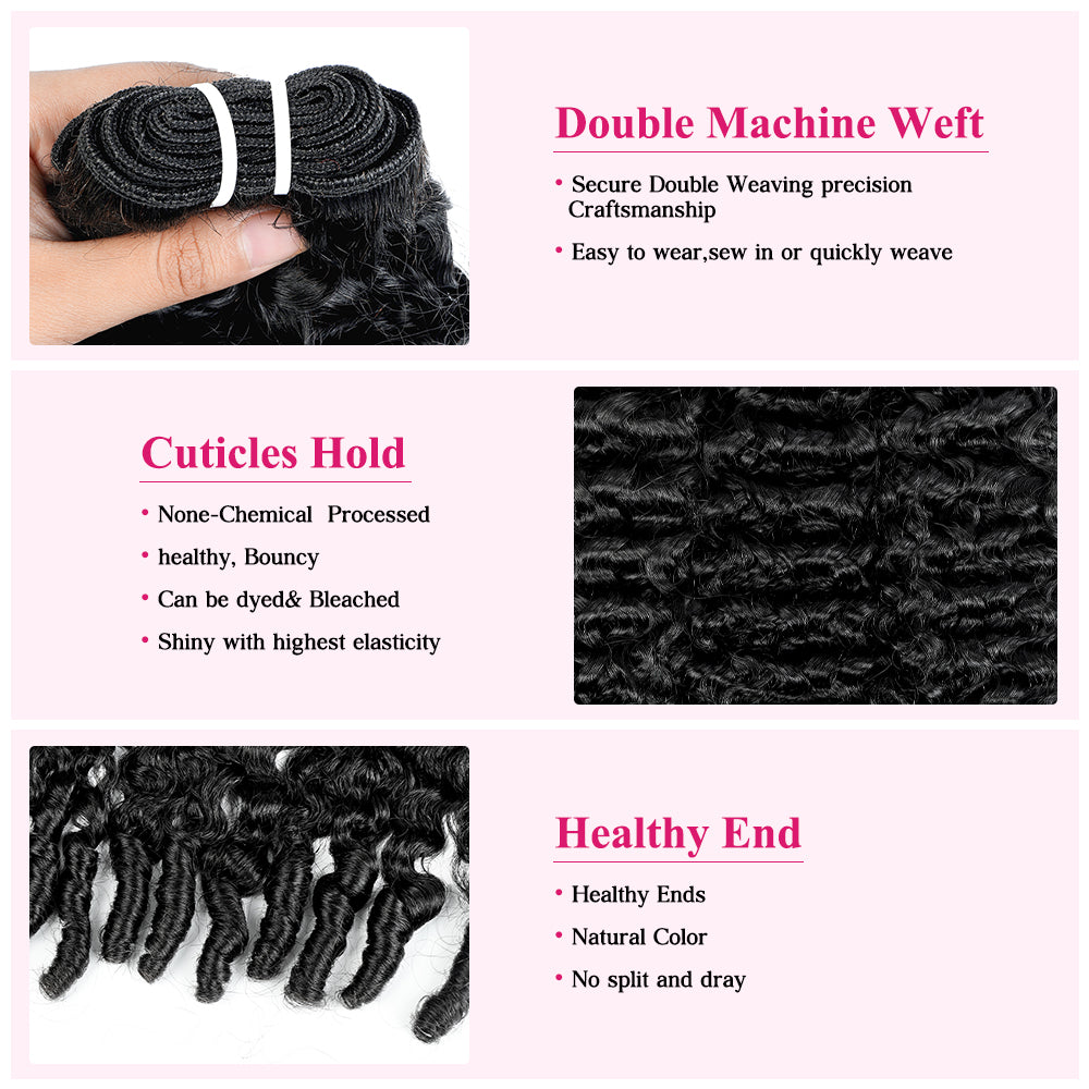 Hairsmarket Burmese Curly 3 Bundles With 13x4 Lace Frontal 100% Virgin Human Hair Extensions