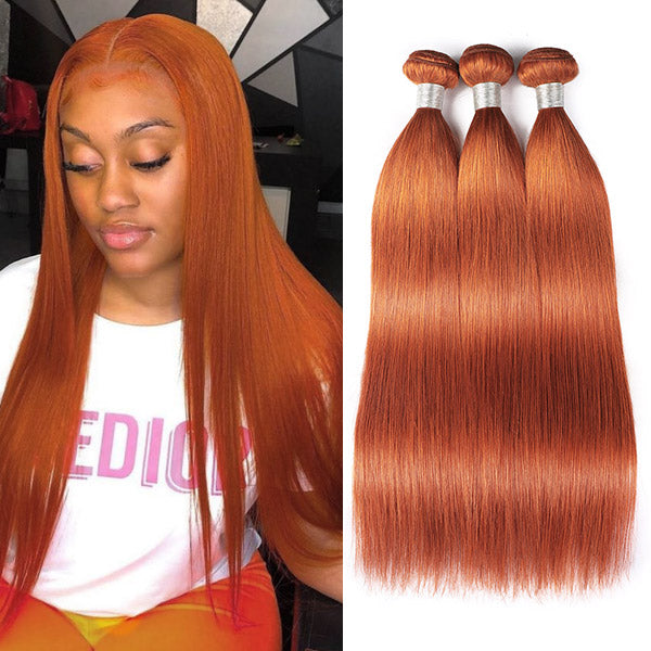Ginger Color Brazilian Hair Bundles Straight Virgin Hair Bundles
