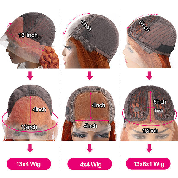 Ginger Bob Wig Straight Lace Front Wigs Affordable Human Hair Wigs 4x4 Closure Wigs