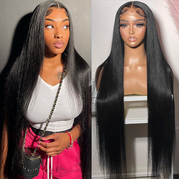 34''-40'' Long Straight Human Hair Wig 13x4 HD Lace Front Wigs Affordable Glueless Lace Wigs