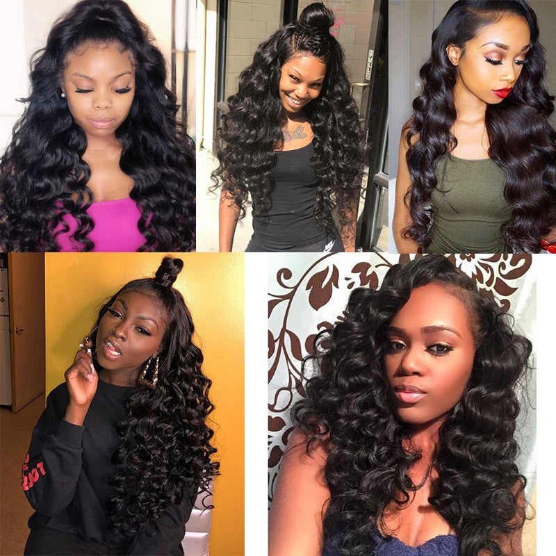 Allove 8A Virgin Peruvian Loose Deep Wave Human Hair
