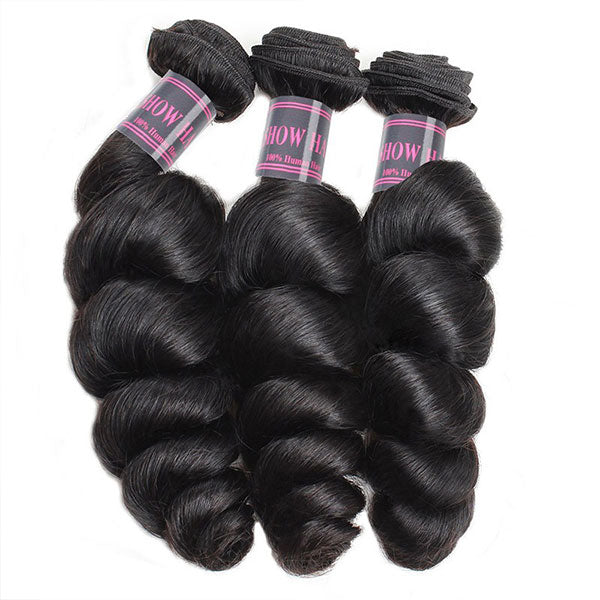 Ishow Non Remy Hair Brazilian Virgin Loose Wave 3 Bundles Human Hair Deals
