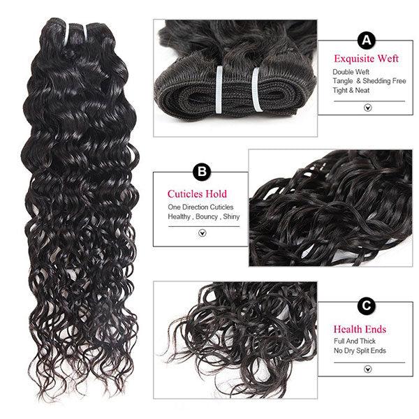 Ishow Non Remy Hair Peruvian Water Wave 3 Bundles Human Hair Deals