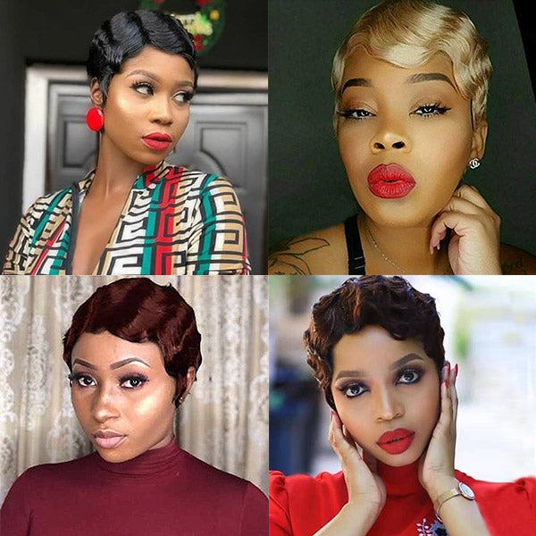 Hairsmarket Short Bob Wigs Fashion Curly Human Hair Wigs