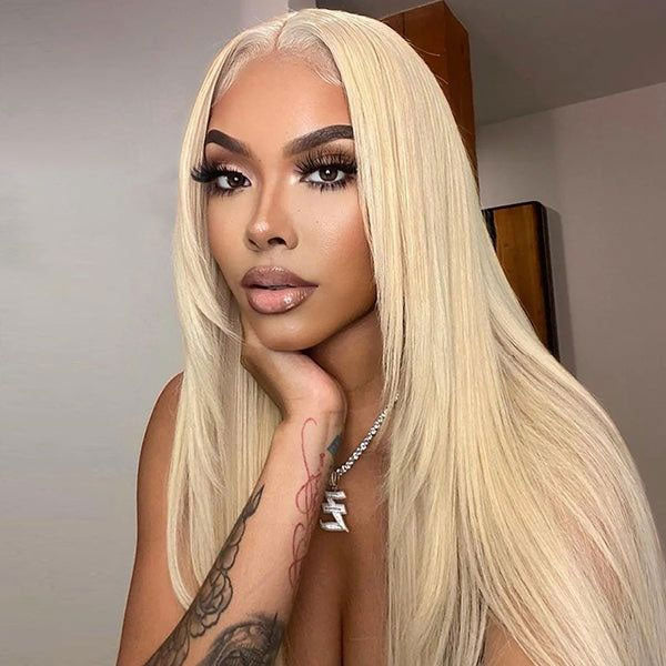 Wear & Go 613 Blonde Wigs Straight Hair 13x4 Lace Front Wigs Pre Cut HD Lace Frontal Wigs