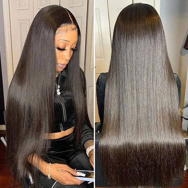 Glueless Wigs 13x4 HD Lace Front Wigs Straight Human Hair Wigs With 3 Cap Sizes