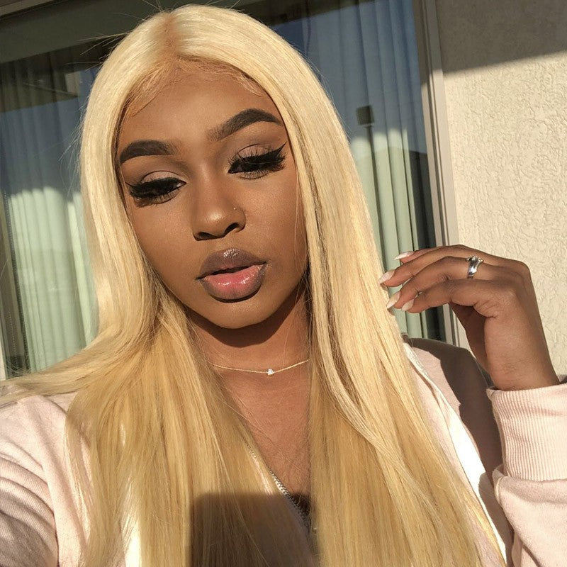 613# Blonde Hair 3 Bundles Virgin Straight Human Hair Weave
