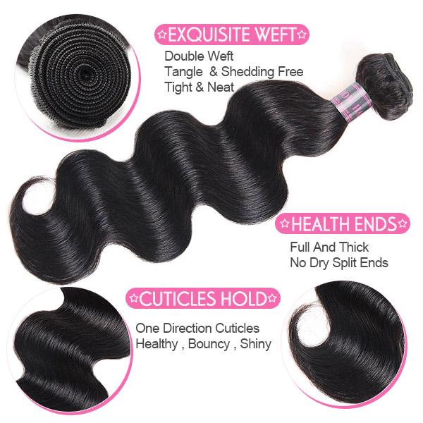 Brazilian Body Wave Bundles Unprocessed Human Hair Weave 3 Bundles