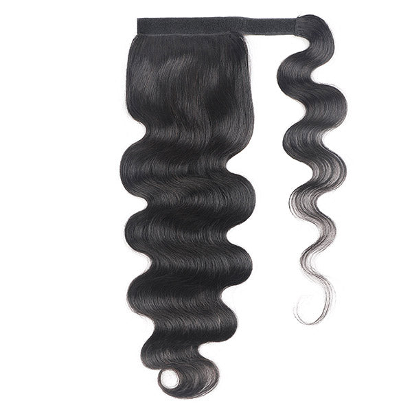 Body Wave Drawstring Ponytail Virgin Human Hair Wrap Around Hair Extensions