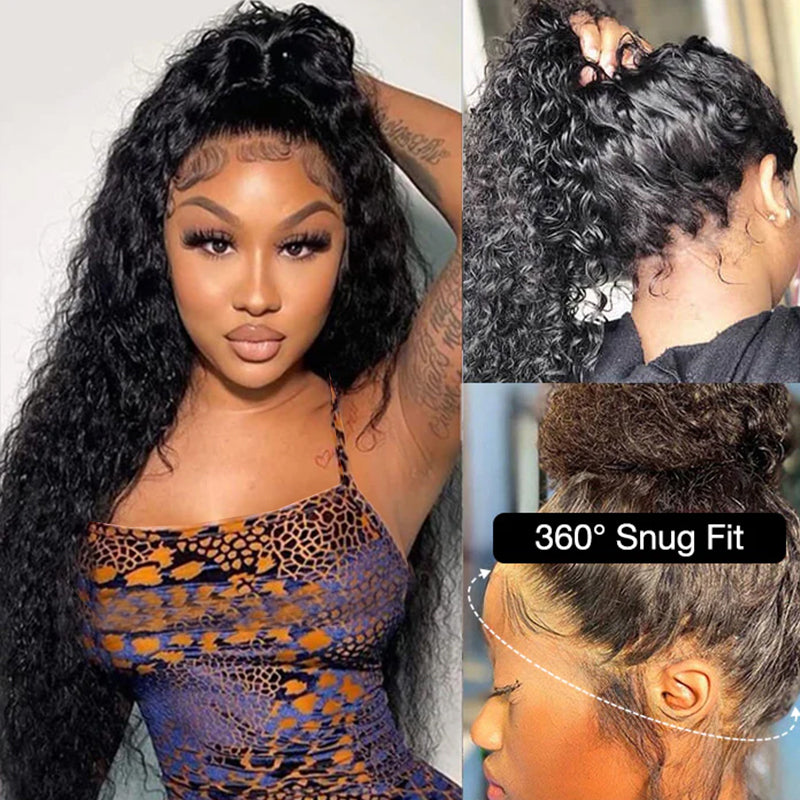 Hairsmarket Water Wave Invisi Strap Snug Fit for 360 Skin Lace Frontal Pre-cut & Pre-bleached Human Hair Wig
