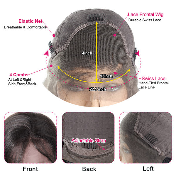 13x4 Deep Wave HD Lace Front Wigs 26''-40'' Long Human Hair Wigs 200% Density