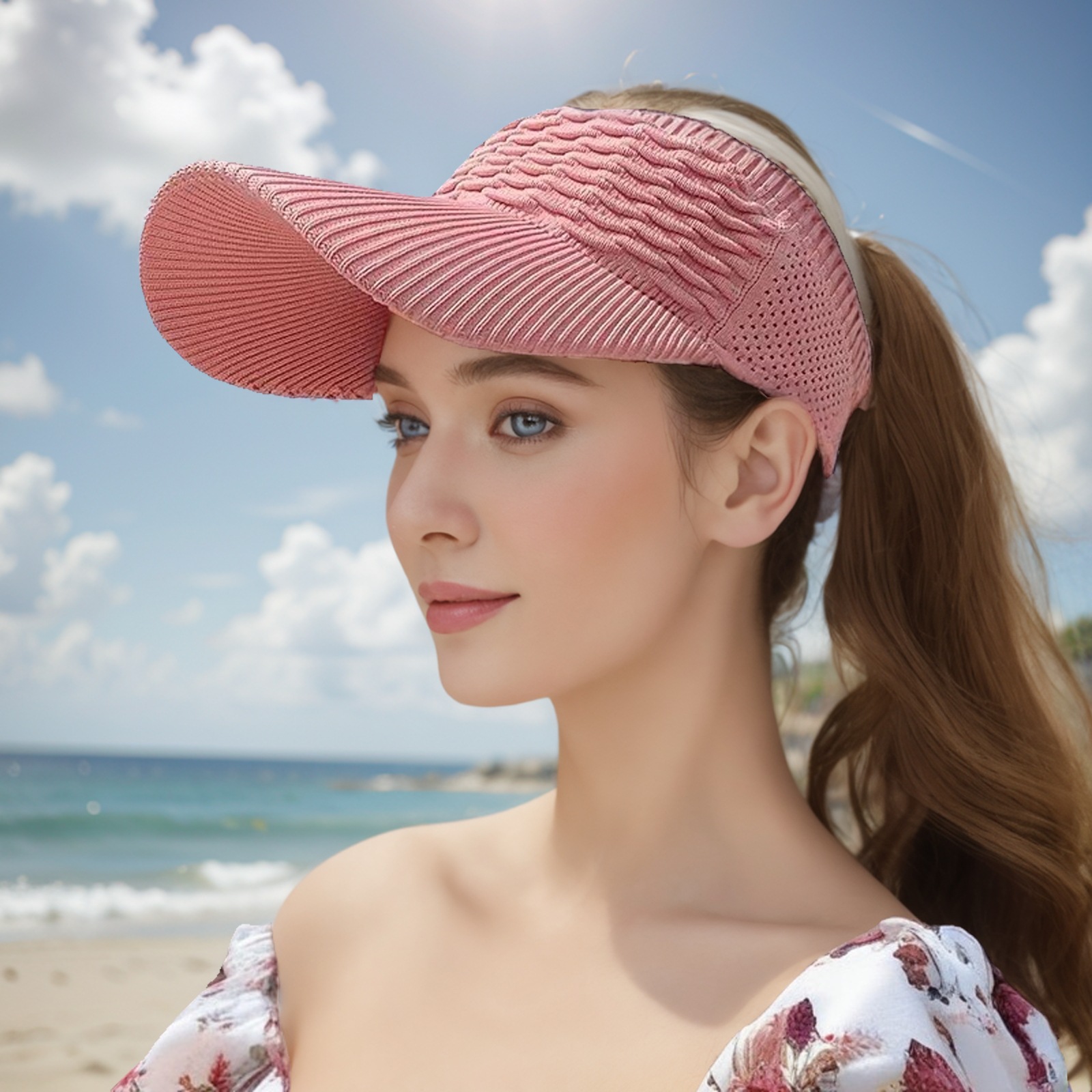 👒 2-Pack Women's High Ponytail Sun Visor Hats