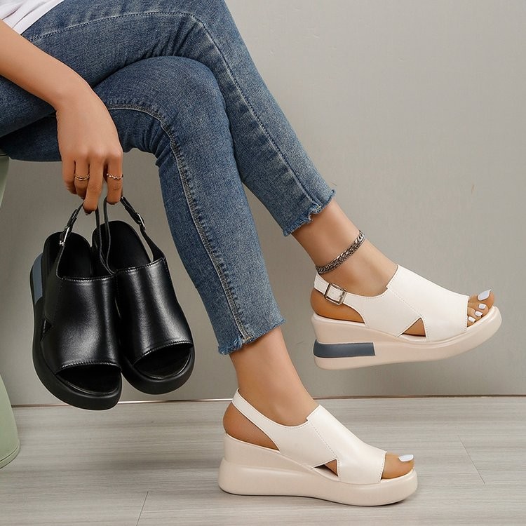 【🎉 Summer Best-Seller】 Women's Genuine Leather Wedge Sandals