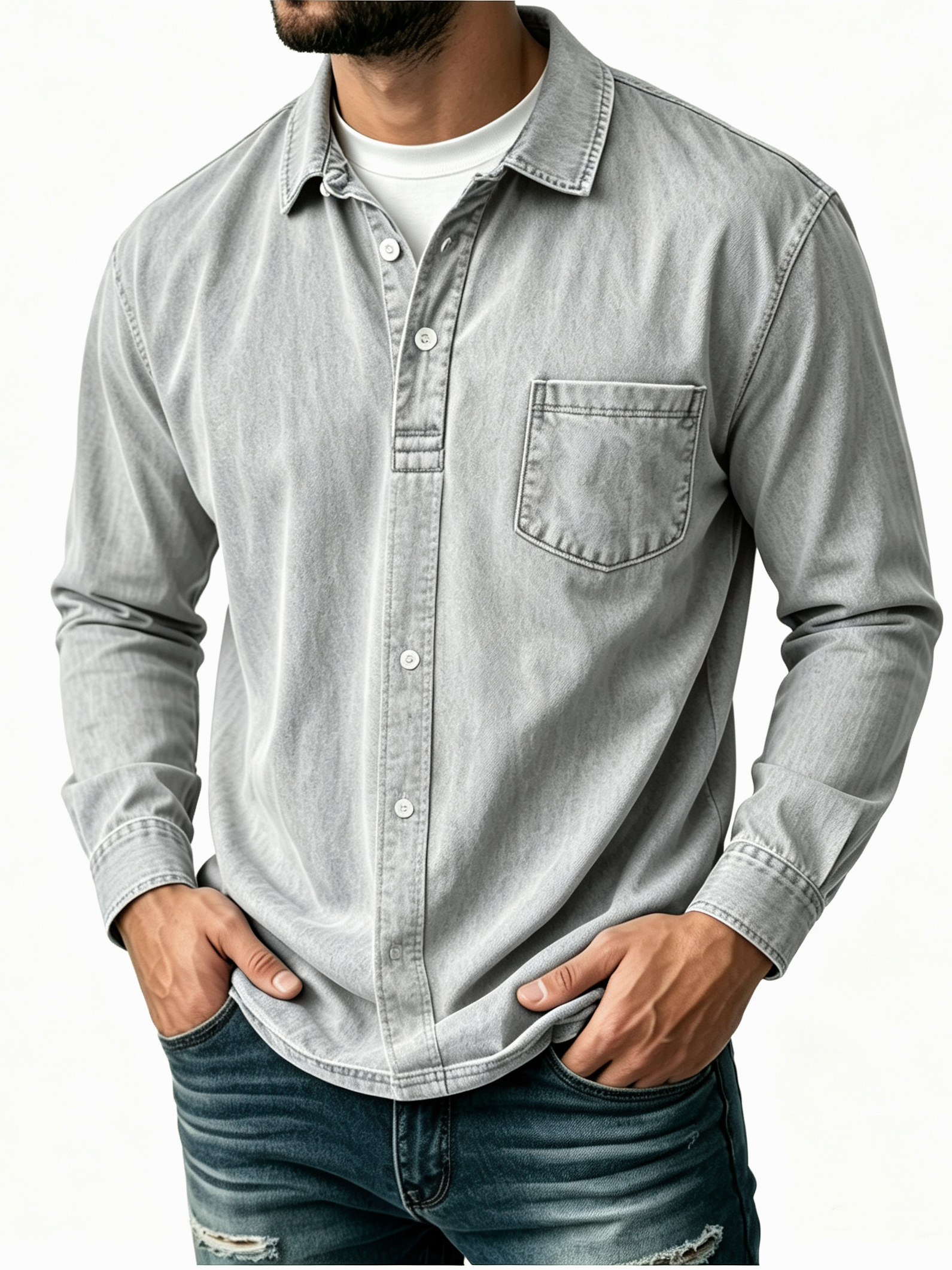 【Clearance sale, 49% off🎉🎉🎉】Men's Casual Washed Cotton-Linen Polo Shirt