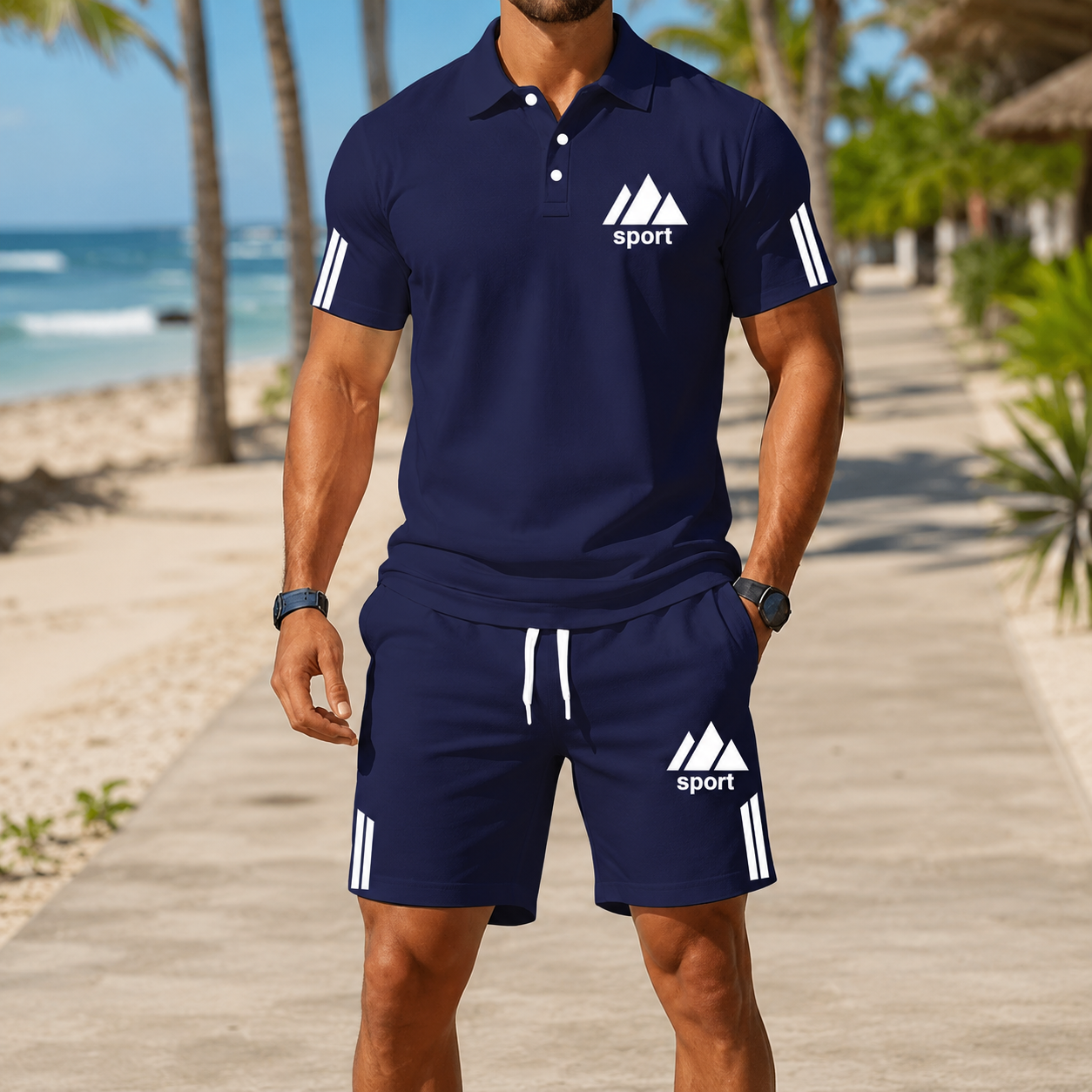⏰ Letzter Tag: 49% Rabatt! 🔥-Herren Sommer-Set mit Polohemd und Shorts