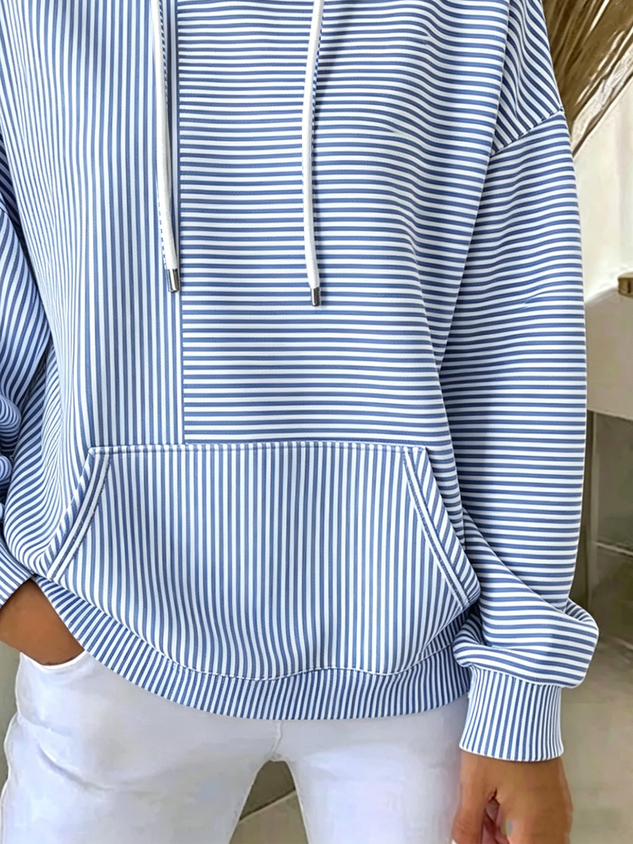 New Arrivals 49% off🔥Women Striped Long Sleeve Casual Daily Spring/Fall Hoodie