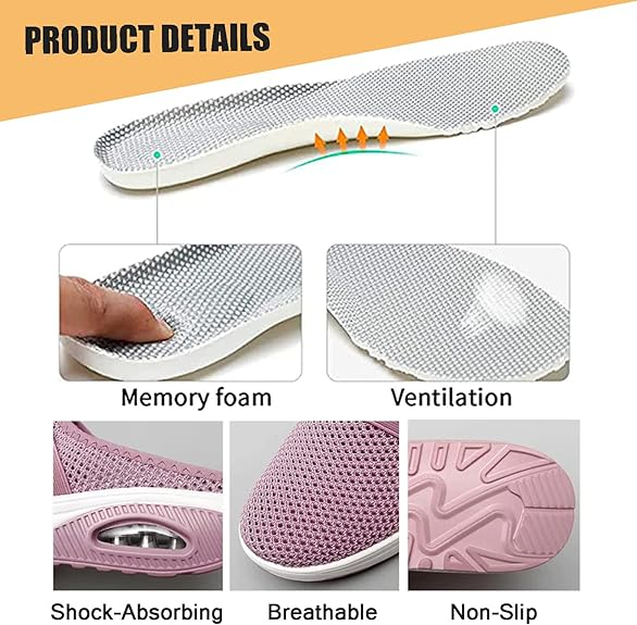 Women's comfortable walking shoes/orthopedic slides (featuring arch support, air-cushion design, and slip-on style)