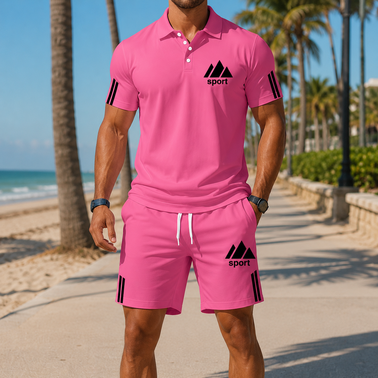 ⏰ Letzter Tag: 49% Rabatt! 🔥-Herren Sommer-Set mit Polohemd und Shorts