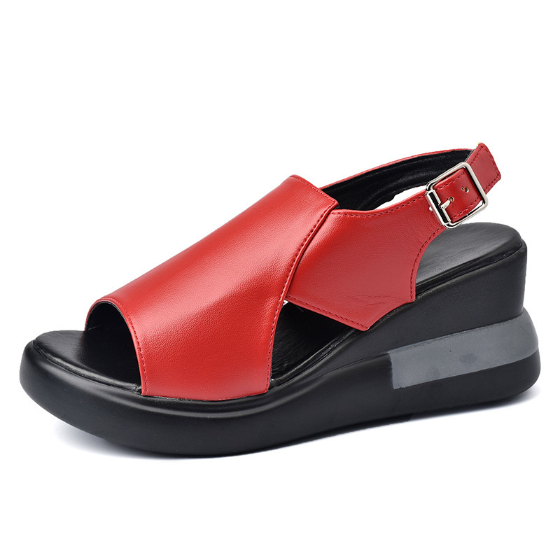 【🎉 Summer Best-Seller】 Women's Genuine Leather Wedge Sandals