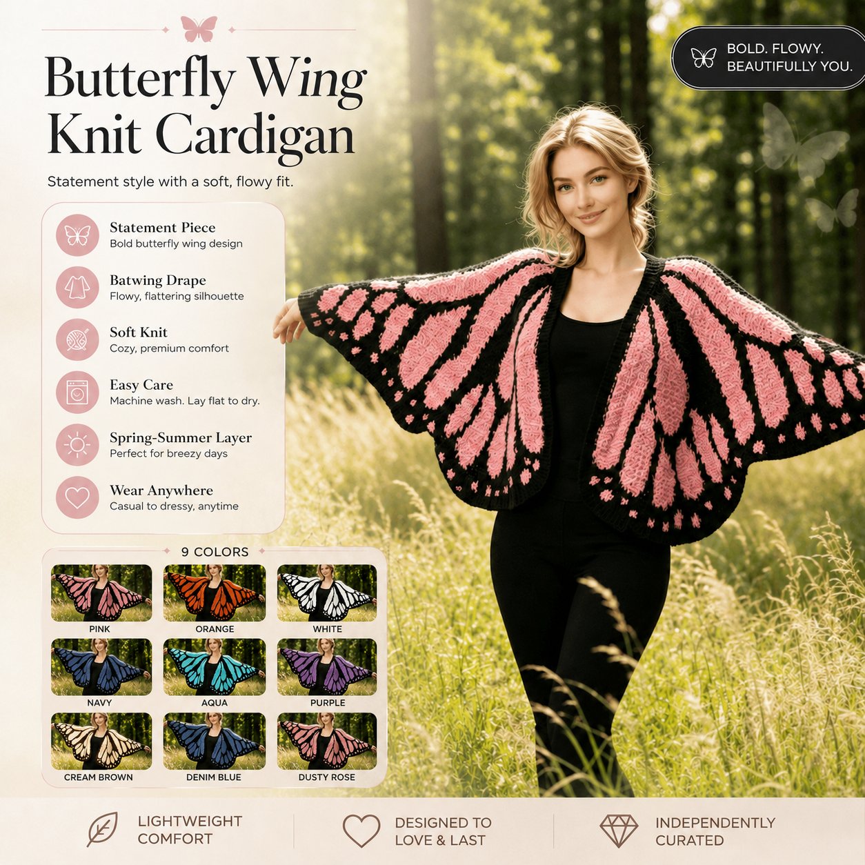 🧶🦋Butterfly Knitted Shawl Cape cardigan Outerwear