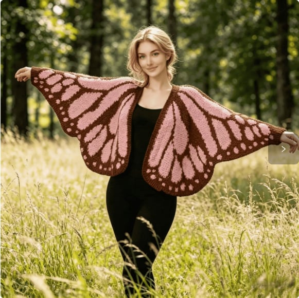 🧶🦋Butterfly Knitted Shawl Cape cardigan Outerwear