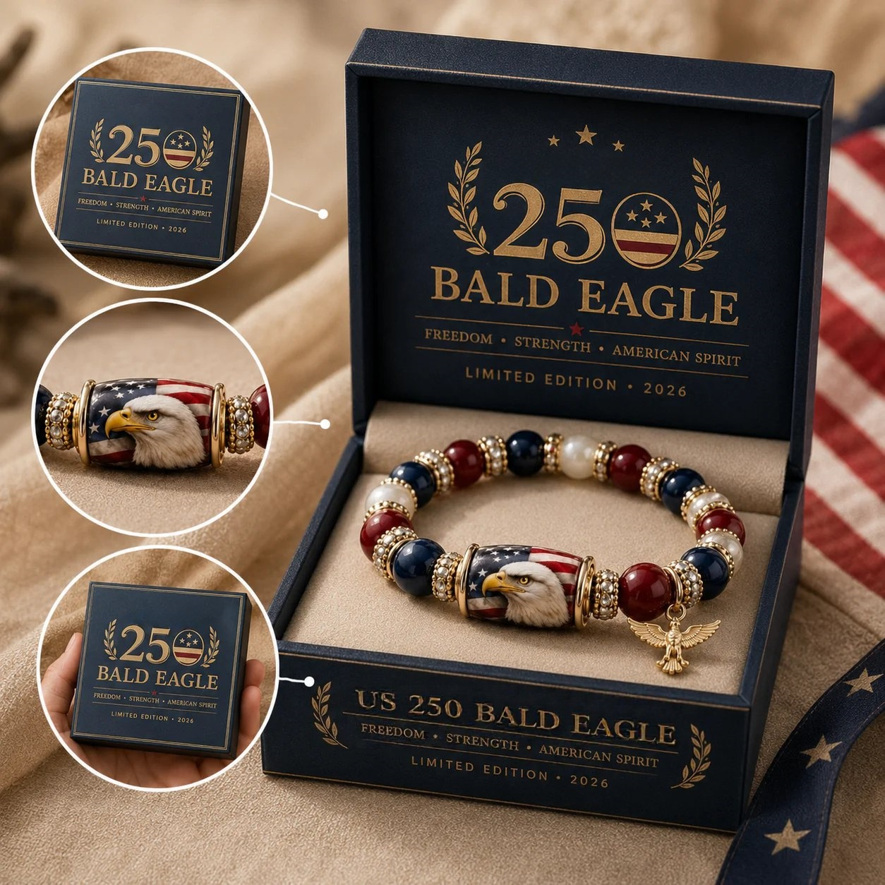 🇺🇸 Celebrate Freedom & Honor  | 2026 USA 250th Anniversary Limited Edition Bracelet  - With Limited-Edition Gift Box