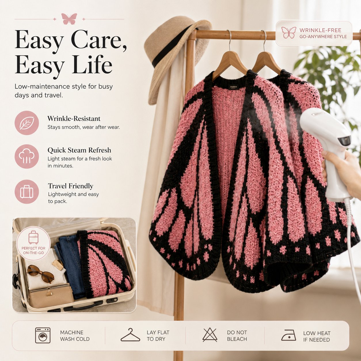 🧶🦋Butterfly Knitted Shawl Cape cardigan Outerwear