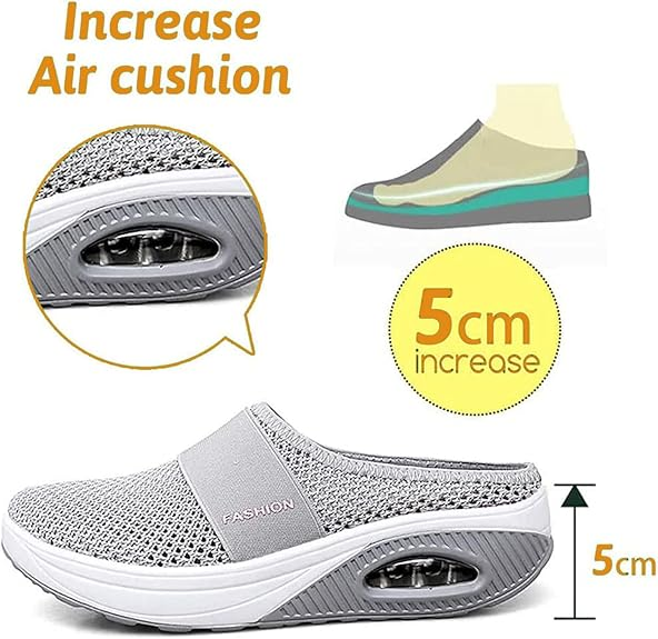 Women's comfortable walking shoes/orthopedic slides (featuring arch support, air-cushion design, and slip-on style)