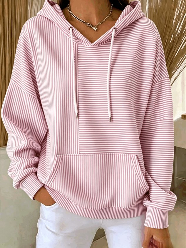 New Arrivals 49% off🔥Women Striped Long Sleeve Casual Daily Spring/Fall Hoodie